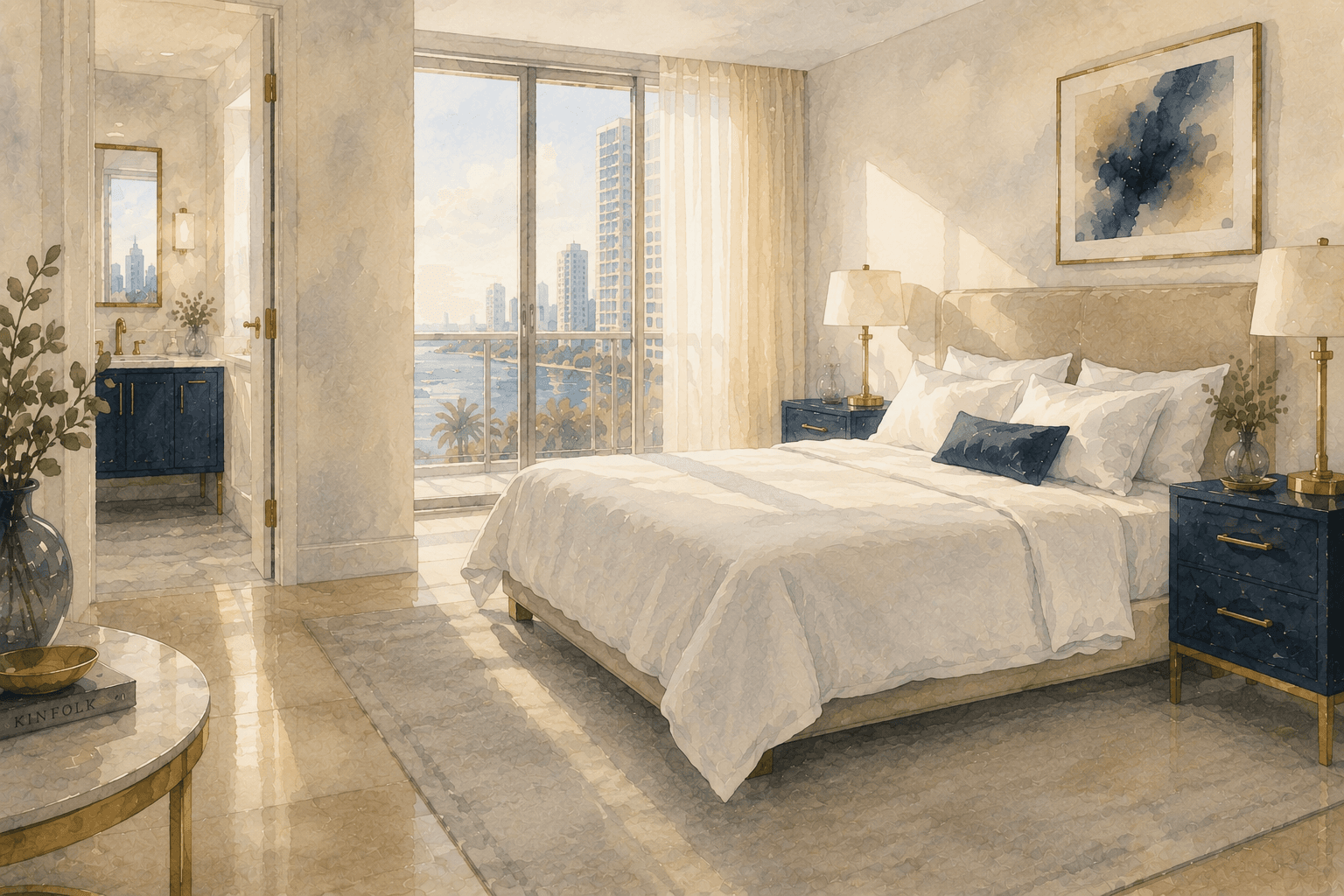 Habitación preparada para un huésped con una cama blanca casi perfectamente tendida